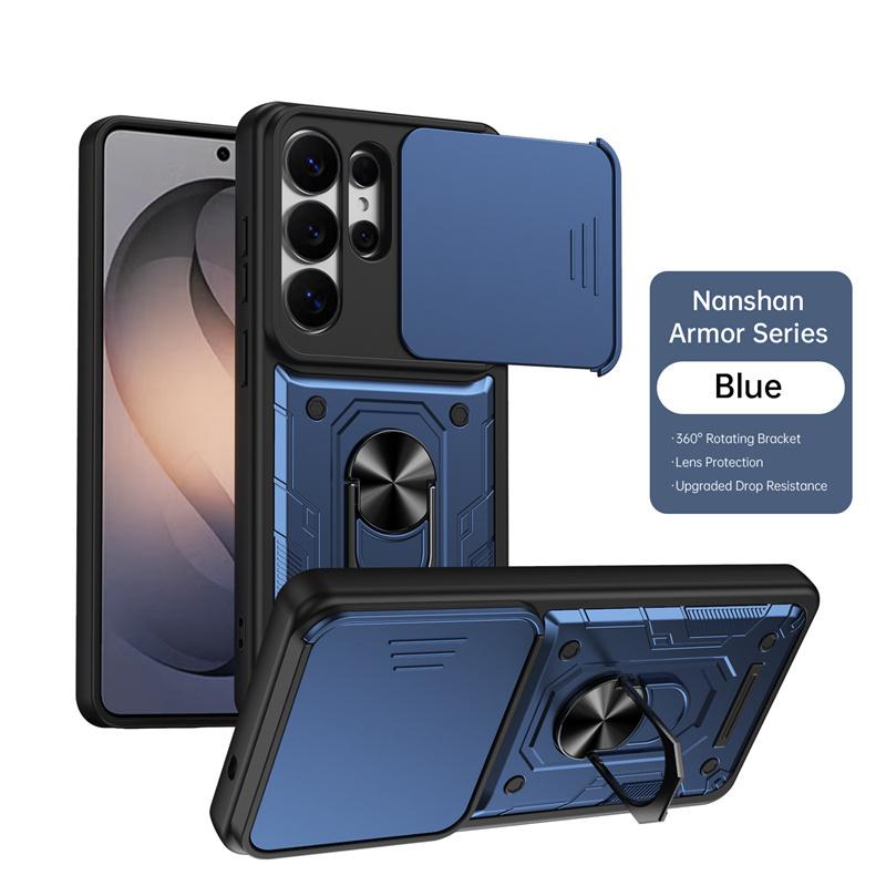 Armor Slide Lens Protect Phone Cases Fundas For Samsung Galaxy S26 Ultra S 26 Plus 5G GalaxyS26 Case Magnetic Holder Ring Cover