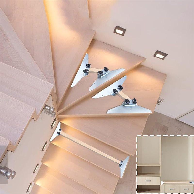 ABBP-Stair Tread Gauge Template Tool Steel Measuring Tool Accurate Stair And Shelf Cuts Adjustable Layout Gauge Measuring Tool