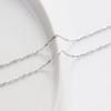 Unisex Bamboo Section Clavicle Chain In White Gold