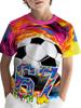 67 Digital Football Print Children's T-Shirt Boys Girls Fashion Casual Comfortable Round Neck Short-Sleeved T-Shirt Sporty Top