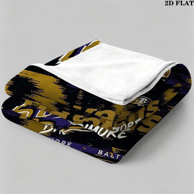 Baltimore Ravens Logo Print Flannel Blanket High Quality Warm Comfortable Cover for All Seasons Perfect for Gifts Home Decor