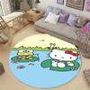 Kawaii Cartoon Keroppi Round Carpet Non-Slip Circle Area Rug Children Playroom Nursery Bedroom Home Floor Mat