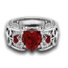 Elegant Women Ladies Rhinestone Princess Heart Shape Jewelry Wedding Ring