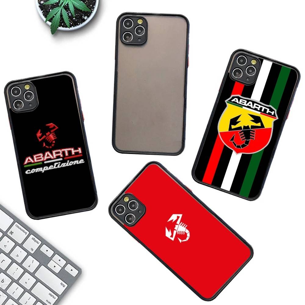 A-Abarth LOGO Matte Transparent Phone Cover For IPhone Case 16 15 14 13 12 11 Pro Max X XS Max Plus
