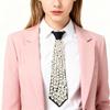 Korean Style Full Pearls Tie Black Decoration Shirt Tie Hand-beaded Long Necktie  Performance