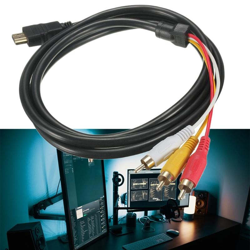 to RCA Cable, for HDMI Male to 3-RCA Male Video Audio AV Cable Connector Adapter Transmitter for HDTV,5ft/1.5m