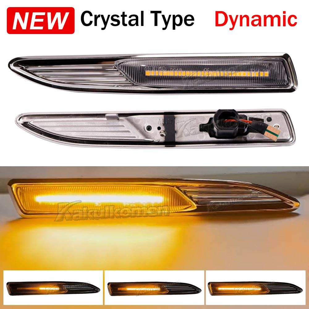 2Pieces LED Dynamic Side Marker Turn Signal Light Sequential Blinker Lamps For Ford Mondeo 4 Mk4 BA7 2007-2015 Car Accessories