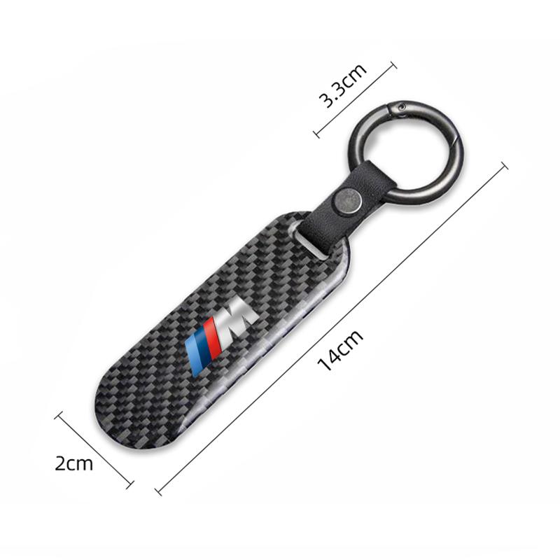 Carbon Fiber Car Keychain Metal Anti Loss Portable Key Ring For BMW I3 I4 E46 E90 E60 F30 F10 X1 X2 X3 X5 X4 X6 X7 G30 G20 G32