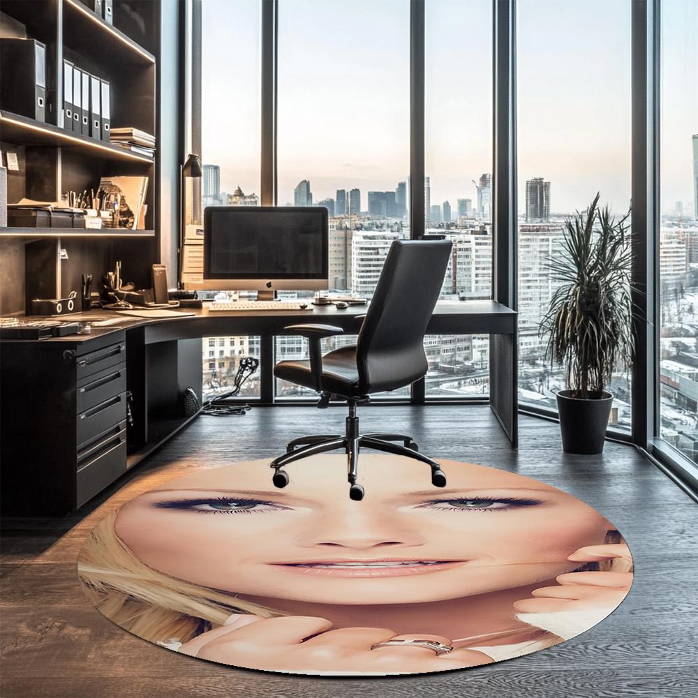 Helene Fischer Printed Round Rug Carpet Chair Rug Area Rug Entryway Doormats,for Office Chair Living Room Bedroom Kitchen Room.