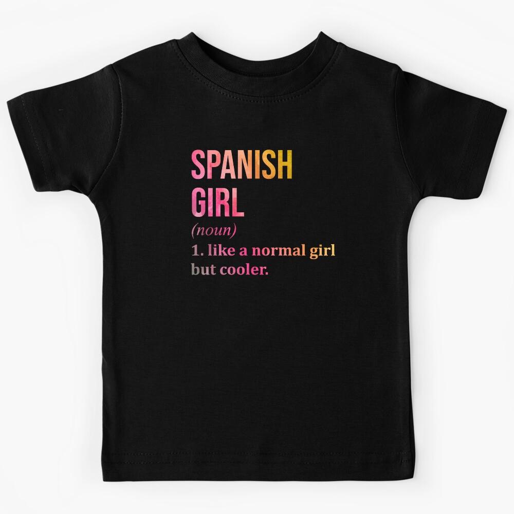Spanish Girl Definition Spain in Watercolor Kids T-Shirt 100