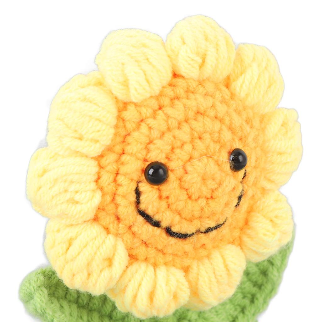 Crochet Sunflower Cute Knitted Sunflower In Pot Mothers Birthday Gift Office Desk Decor