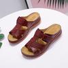 2022 Women's Retro Thick-Soled Sandals - European and American Style, Solid Color, Sizes 43-44