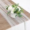 Pearl Table Runner, 10 FT White Tulle Fabric Lace Tablecloth Wedding Table Runner Pearl Decor for Bridal Shower Birthday Party Wedding Arch Veil