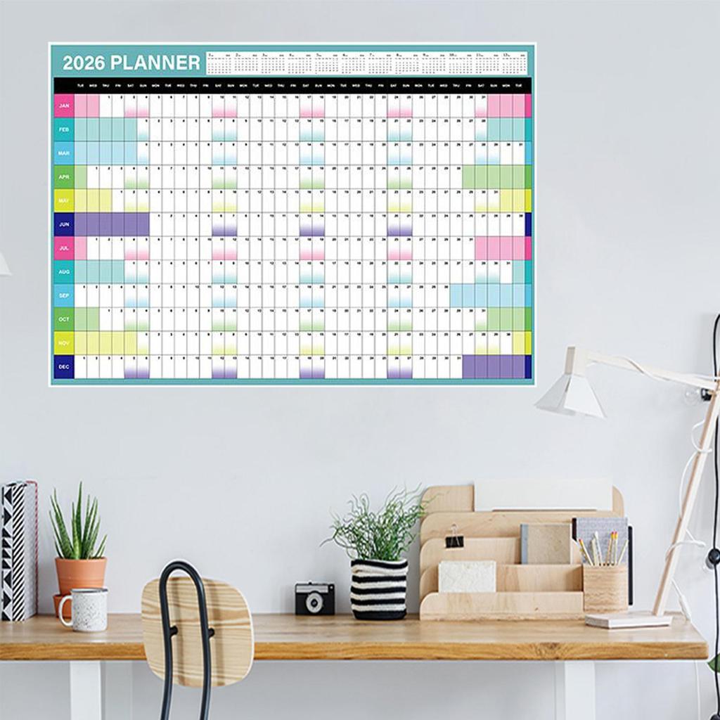 365 Day Poster Calendar 2026 12-Month Yearly Planner Wall Stickers Calendar Large Poster Calendar for Date Work Planning