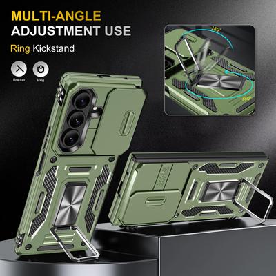 Fenster-Kamera-Schutzhülle für Samsung Galaxy Z Fold 7 6 mit verstellbarer unsichtbarer Metallhalterung Armor Hybrid Ring Abdeckung