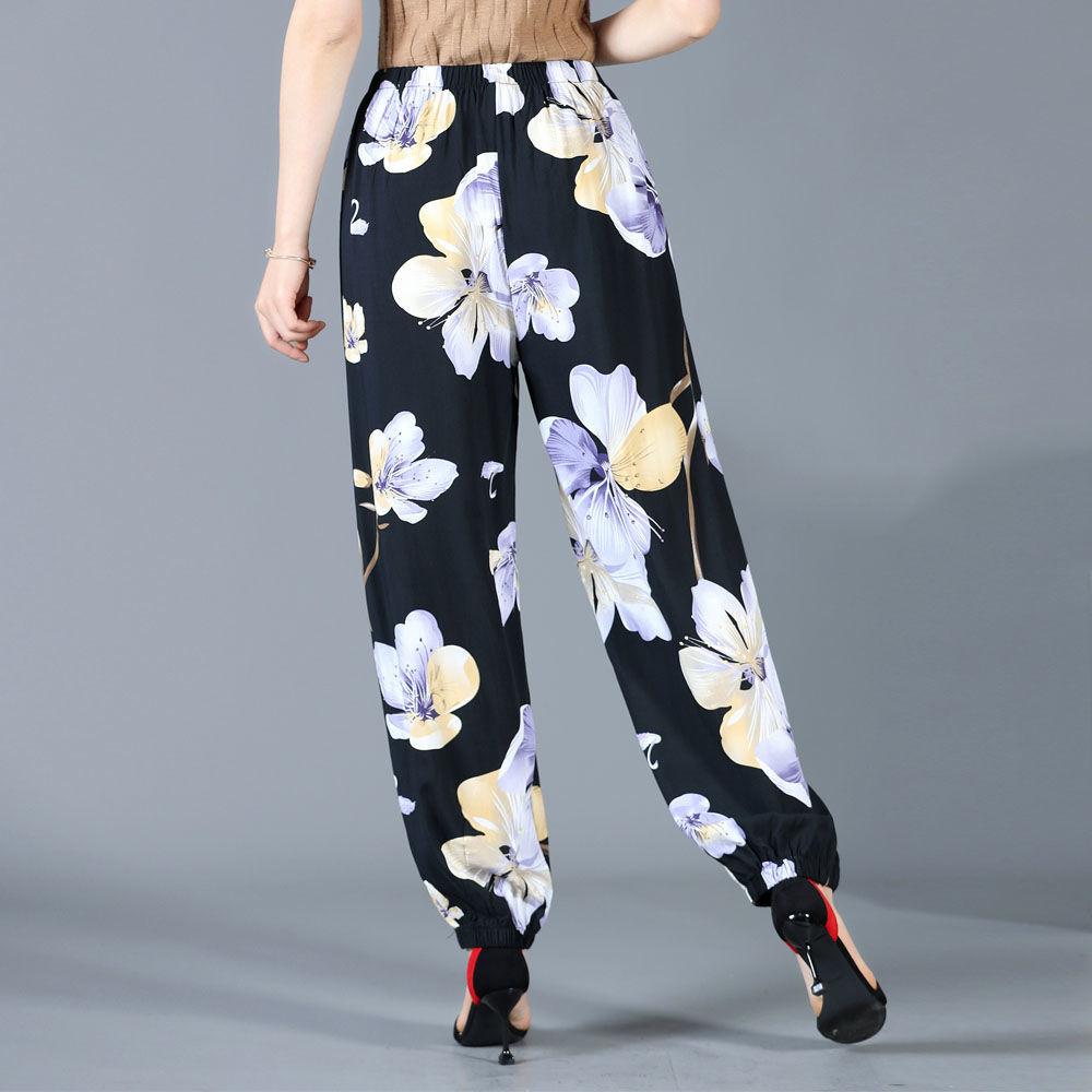 Kalhoty pro matky středního a staršího věku Letní lucernové kalhoty Kalhoty na spaní Květinové kalhoty Dlouhé kalhoty