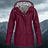 Women's Fashion Solid Color Hooded Loose Casual Waterproof Outdoor Jacket Lightweight Windbreaker Raincoat for Hiking Camping