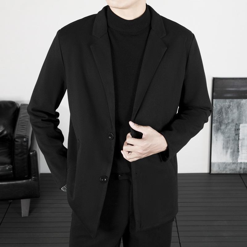 Men's Trendy Harajuku Long Sleeve Notch Lapel Casual Suit Coat for Autumn/Winter