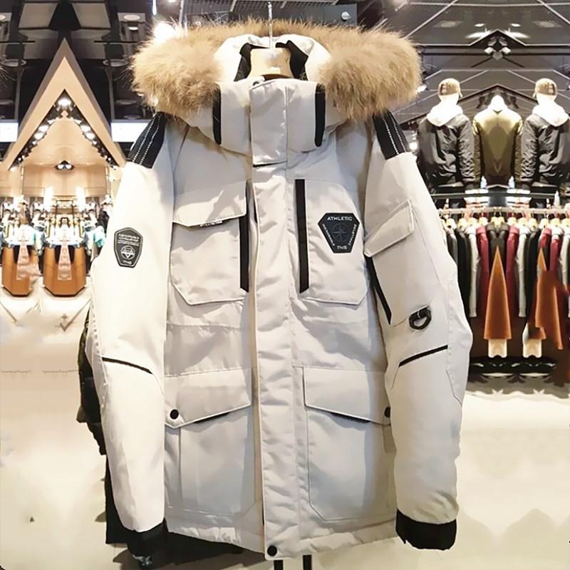 Mens Mid-Length Down Jacket Winter Warm Thick Coat Snow Travel Outdoor