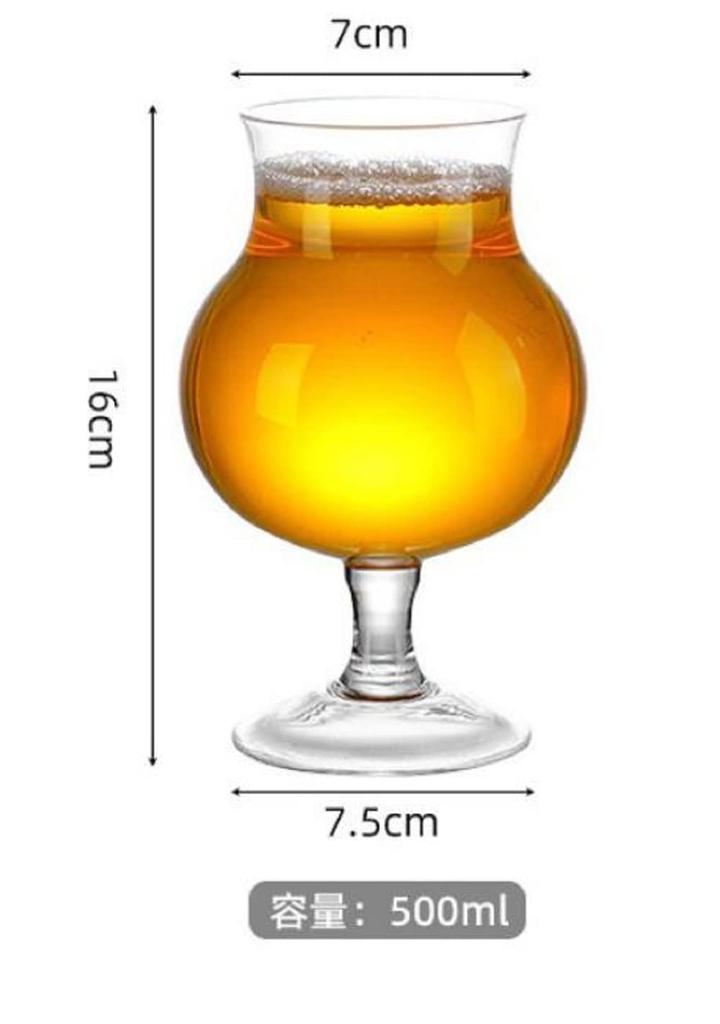 Morning Place German-Style Beer Glasses, Tulip Design, Craft Glass Cups, 500ml, Stylish Interior Decor (Set of 2)