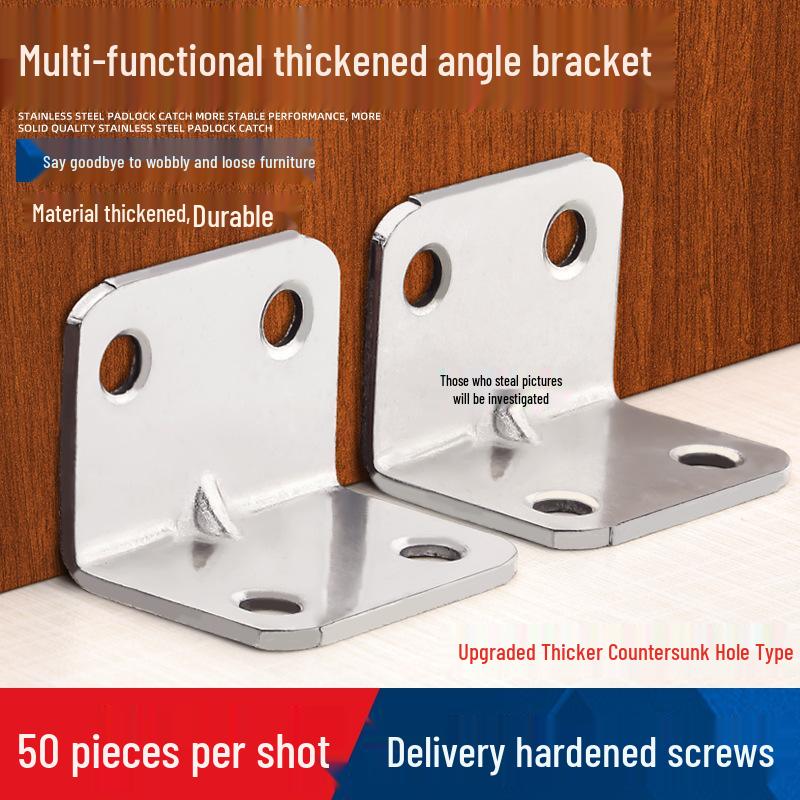90° L-Shaped Angle Bracket for Table, Chair, Cabinet, and Shelf Support