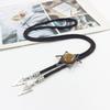 Vintage Western Cowboy Bolo Tie Hexagram Stone Necktie Punk Lariat Necklace Costume Accessory Bolo Tie Western