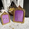 Vintage Photo Frame Jewelry Display Rack Purple Velvet Soft Bag Photo Frame Storage Rack Necklaces Earrings Display Ornaments