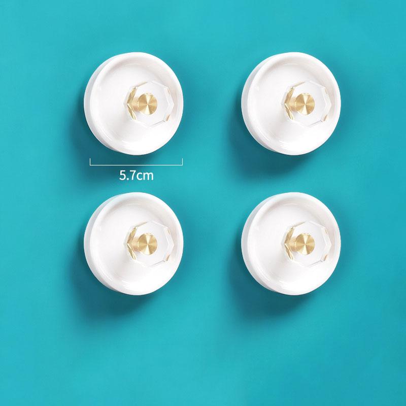 Nail-free Bathroom Hook Ceramic Color Towel Hook 4-piece Bedroom Living Room Coat Hook Single Hook Red/Black/White/Green