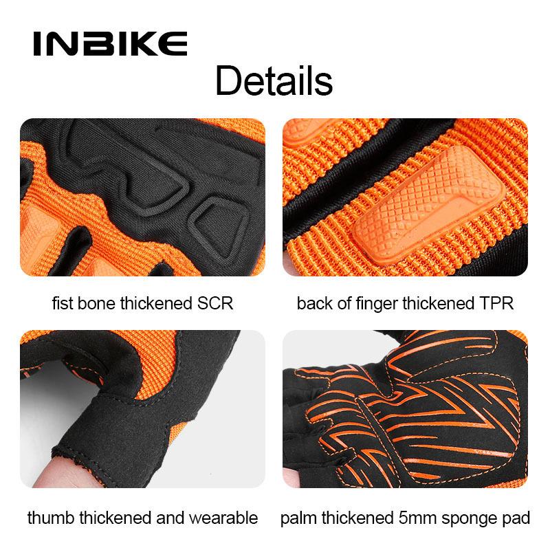INBIKE Halbfinger Fahrradhandschuhe Sommer Antibakteriell Schweißabsorbierend Mountainbike Atmungsaktiv Stoßdämpfend Fahrradzubehör