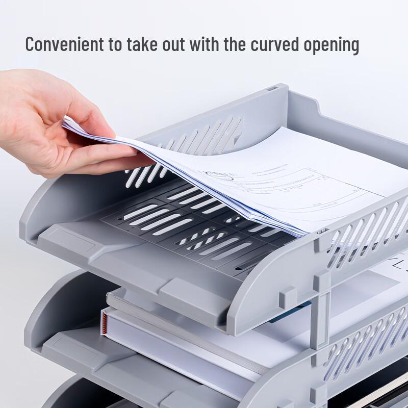 Deli 9217ES 3-Tier Hollow Mesh Horizontal File Tray