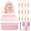 12 Sets Baby Shower Favors For Girl Boy Footprint Keychains Gifts With Bottle Lollipop Organza Bags And Thank You Tags