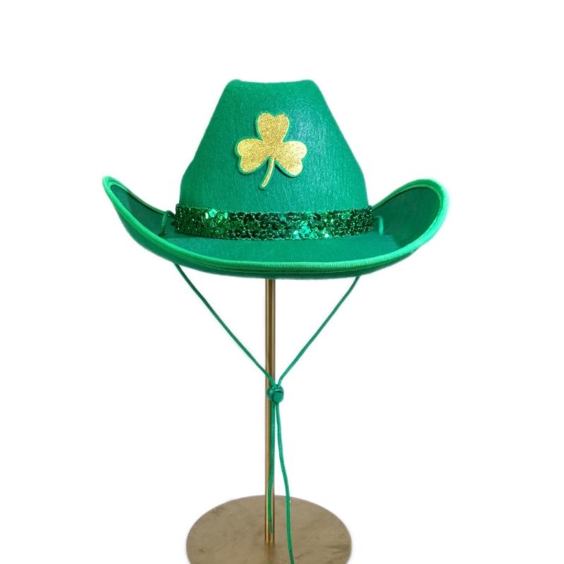 Festival Hat for . Patrick's Day Celebration Denims and Plastic Offering Portable Comfort and Individualized Style