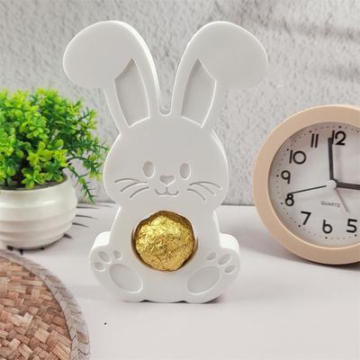 Easter Bunny Candle Silicone Mold DIY Rabbit Chocolate Ball Holder Mold Rabbit Plaster Epoxy Resin Mold Crafts Home Decor