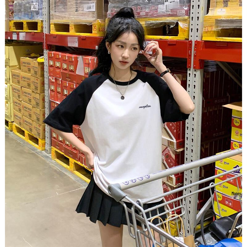 

TonLion Women s Letter Print Raglan Short Sleeve T-Shirt S
