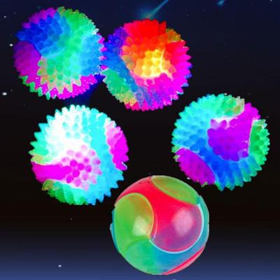 Fun Pet Toys Small Dog Flash Ball Dog Toys Ball TPR Three Color Glowing Elastic Ball Dog Training Throwing The Dog Ball