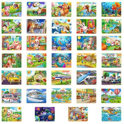 60 Pcs Early Education Animal Puzzles Learning Playset Toy Set Educational Kit Jigsaw Children Educational Toy Home