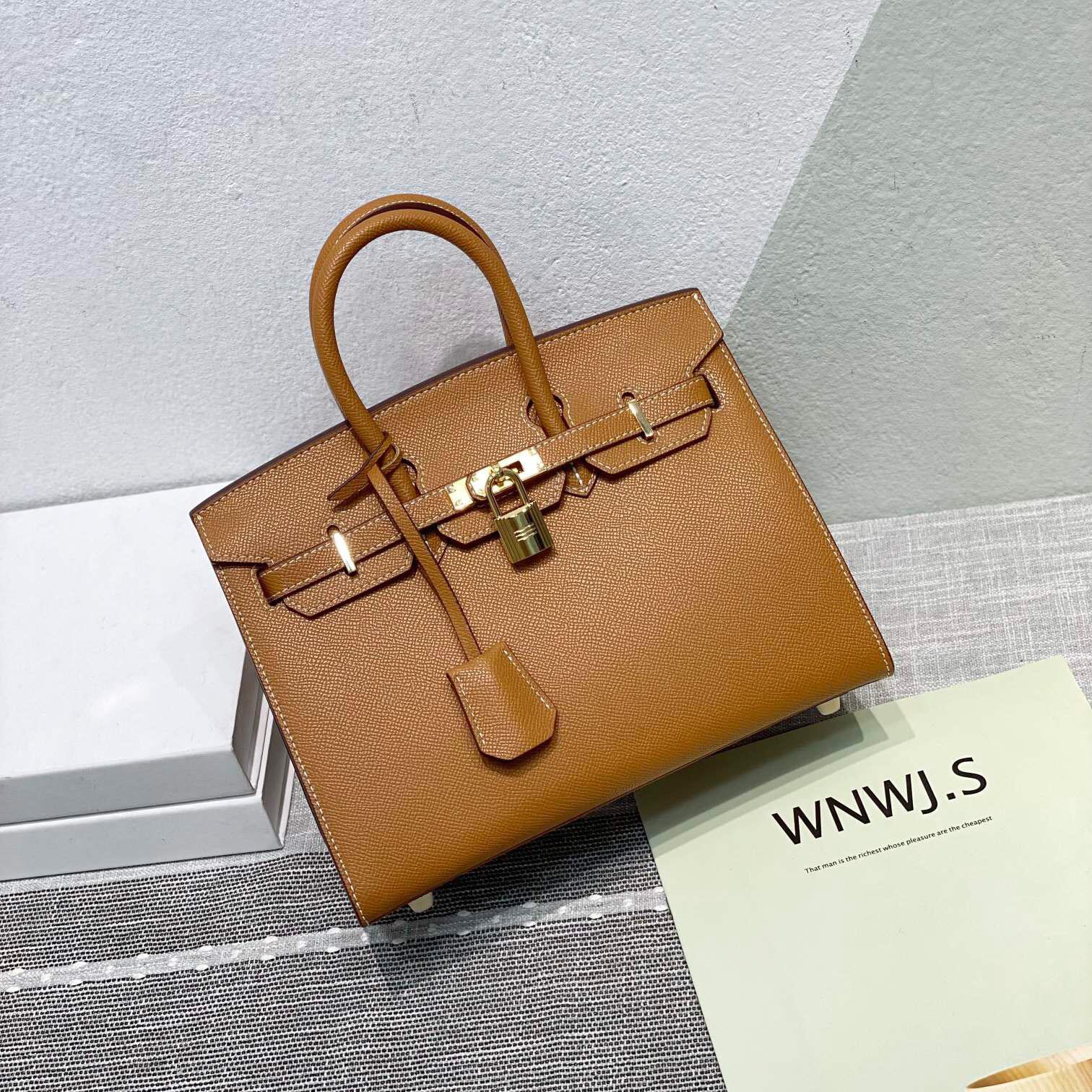 

Новая сумка с внешним швом Platinum Bag из натуральной кожи с рисунком пальмы, женская, большая вместимость, универсальная сумка через плечо на одно плечо 25x12x20cm strapless коричневый