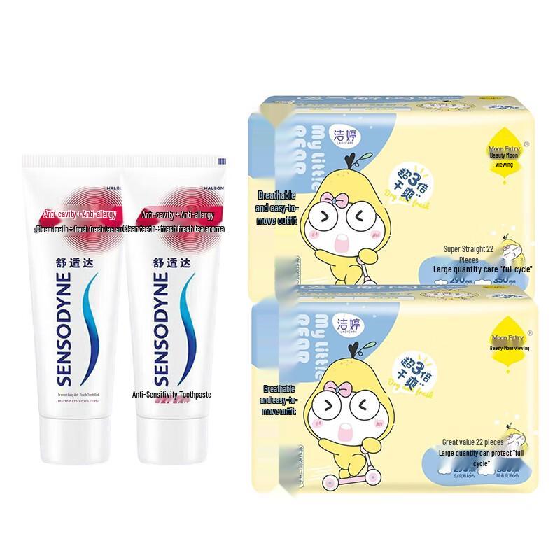 Sensodyne Fresh Tea Toothpaste & Kotex Sanitary Pads Bundle