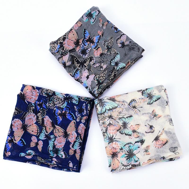 Nuova Sciarpa Infinity Stampa Farfalle alla Moda per Donna Inverno Pashmina Anello Circolare Sciarpe Animali Stampati Donna Sciarpa ad Anello