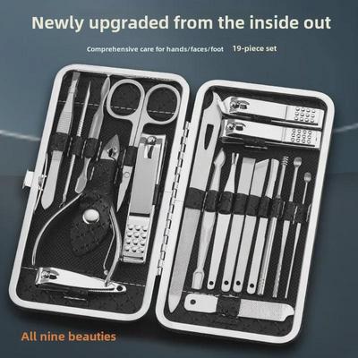 Nail Clippers Set: 19 Pcs - Special Pedicure and Oblique Toe Nail Scissors