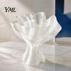 Eco Friendly PLA Material Vase Bouquet Wrap Vase, 3D Printed Translucent Flower Artistic Glossy Centerpiece Silky Table Modern Decorative Vessel