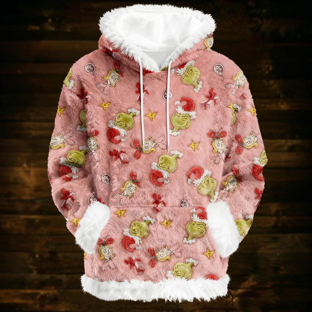 Φούτερ με Κουκούλα Για Γυναίκες Oversized Χειμερινά Βελούδινα Χαριτωμένα Φούτερ Πουλόβερ Μοντέρνα Φθινοπωρινά Χειμερινά Ρούχα