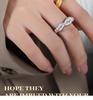 New Chinese Rice Bead Open Ring: Light Luxury Design, Colorfast Titanium Steel, Unique Temperament Finger Ring for Women