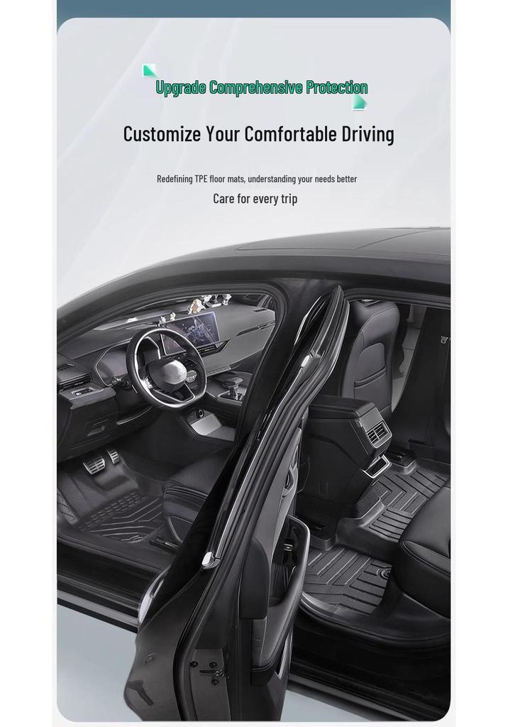 TPE Floor Mats for Skoda Kodiaq - 7-Seater, Surround Design, All-Weather Protection.