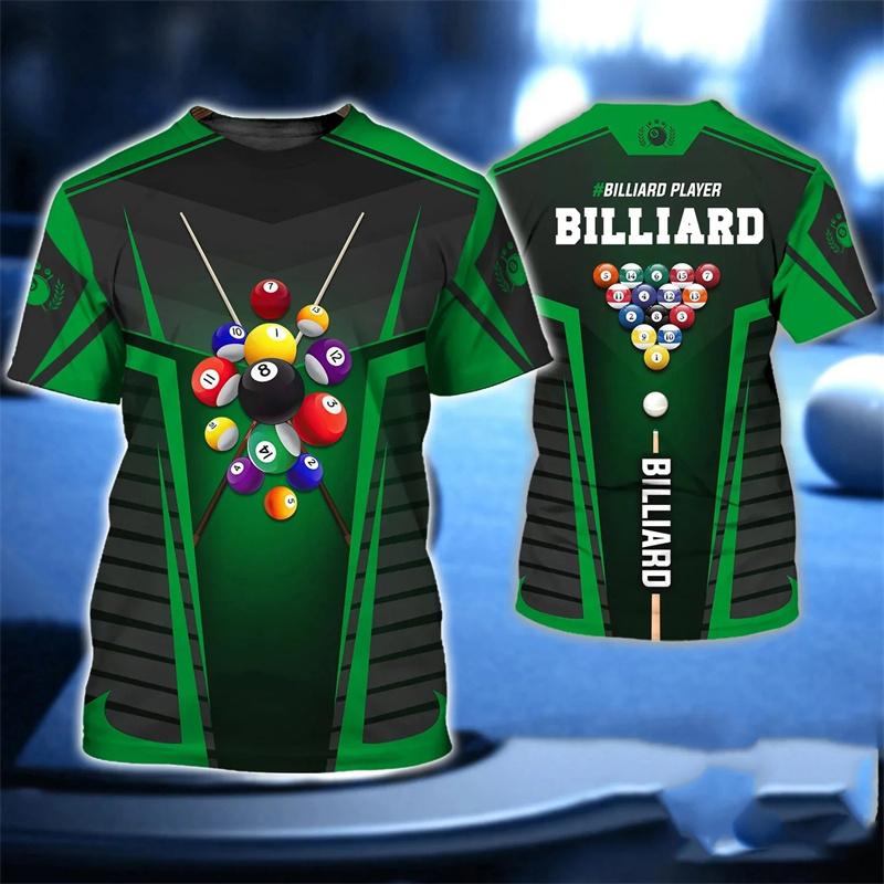 Módní kulečníkové 3D potištěné tričko pro muže, fitness trička do posilovny, dámské oblečení, streetwear, volná unisex trička, topy