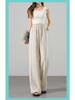 YAMAMOTO Women's Linen Pants - Summer 2026 High Waist, Drapey, Casual, Narrow Straight, Wide-Leg Style.