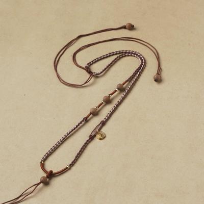 Exquisite Handmade Hetian Jade Rope Weaving Jewelry Tasel Lanyard with Adjustable Chain