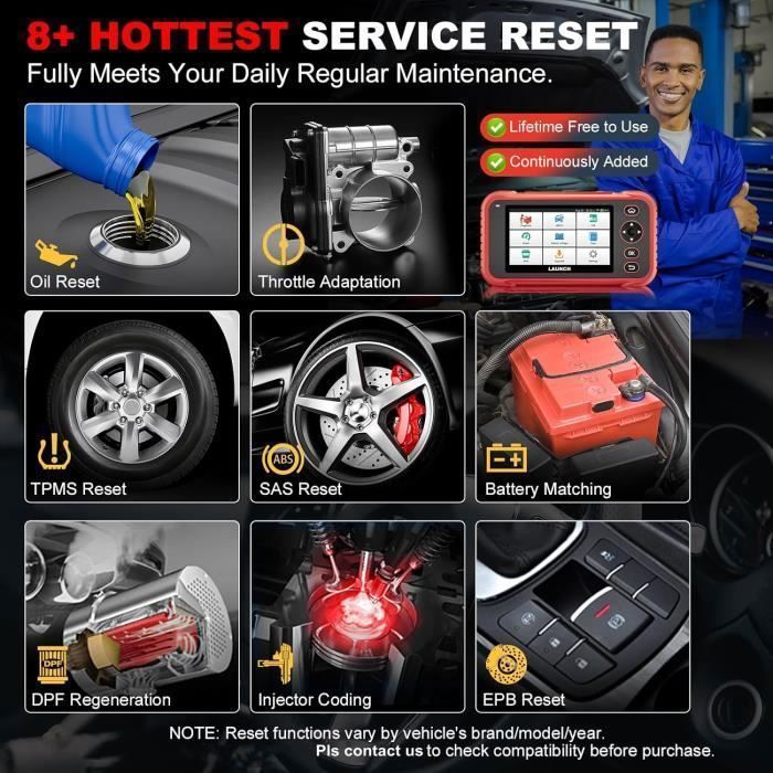 OBD2 Diagnostic Tool - LAUNCH - CRP129X Plus 3.0 - 5" HD Screen - Android 8.1 - 32G RAM