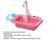 Mini Toddler Playhouse Dishwasher Set Electric Water Circulation 18Pcs Accessories Simulated Faucet Rotating Heat-Resistant Quick-Drying Basket Role