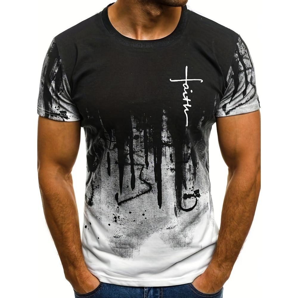 Tiger T-shirt for men's animal 3D printing men's summer short sleeved T-shirt men's oversized top casual men's clothing